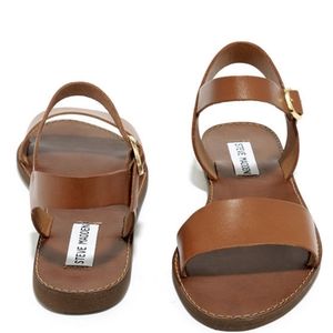 Steve Madden DONDDI-M Tan Leather Sandals | size 7.5 US